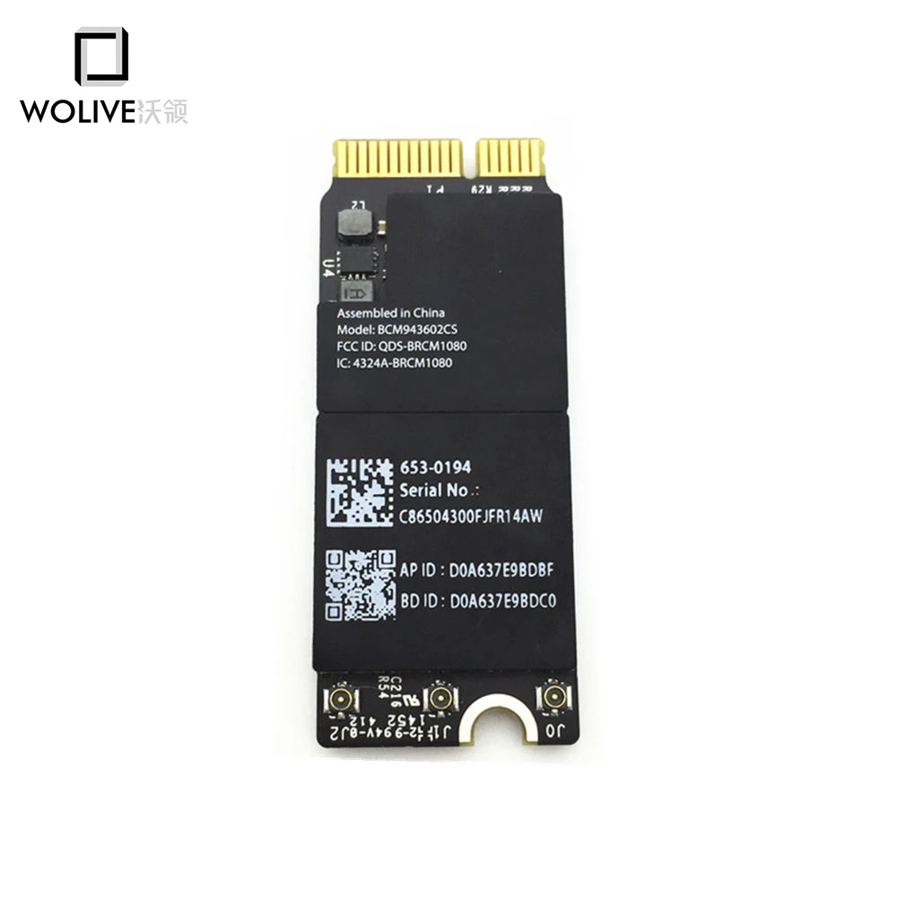 Wolive новинка Wi-Fi Bluetooth 4 0 карта BCM943602CS 653-0194 для Macbook Pro A1425 A1502 A1398 превышение BCM4360 |