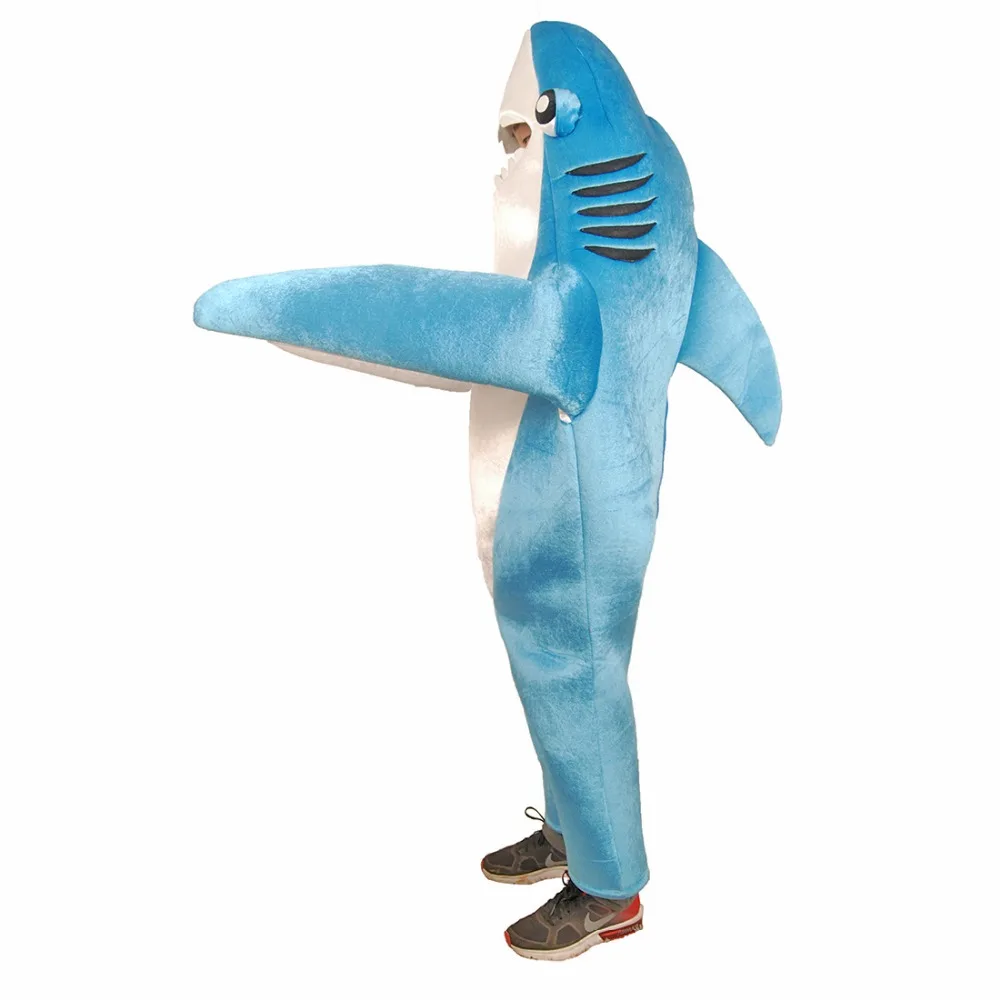 Kids Shark Costume Cute Mascot Costume Blue Funny Shark Cosplay Fleece
