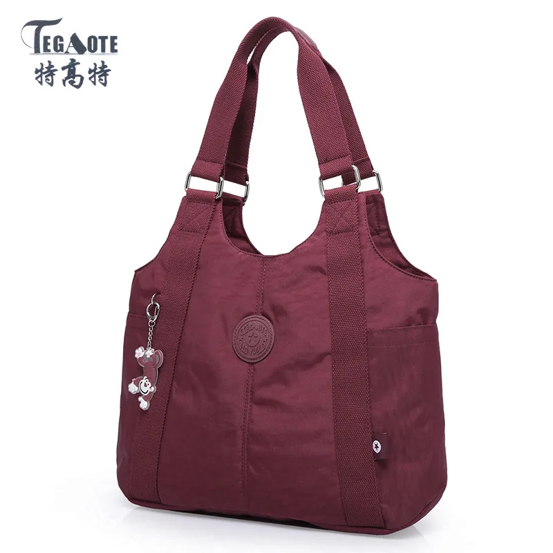 TEGAOTE, женская сумка через плечо, сумки для женщин, роскошные сумки, дизайнерские сумки с верхней ручкой, повседневные сумки, женские сумки - Цвет: Deep red