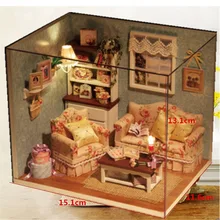 Hoomeda Лето Романтика DIY деревянный кукольный дом Миниатюрный милый кукольный набор игрушки с светодиодный крышкой для мебели подарок для девочек