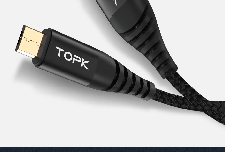 TOPK кабель micro usb нейлон синхронизации данных usb кабель для samsung S7 A5 A7 J7 Примечание 3 для huawei Xiaomi Redmi note зарядный кабель