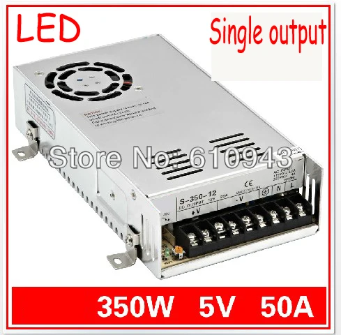 

S-350-5V 50A Single Output Switching power supply for LED SMPS AC to DC