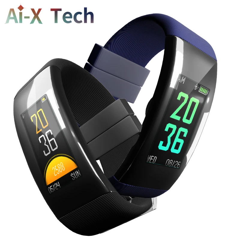 

Ai-X Smart Fitness Bracelet Color Screen Heart Rate Monitor Health Tracker Blood Pressure Band Sport Wristband for Android IOS