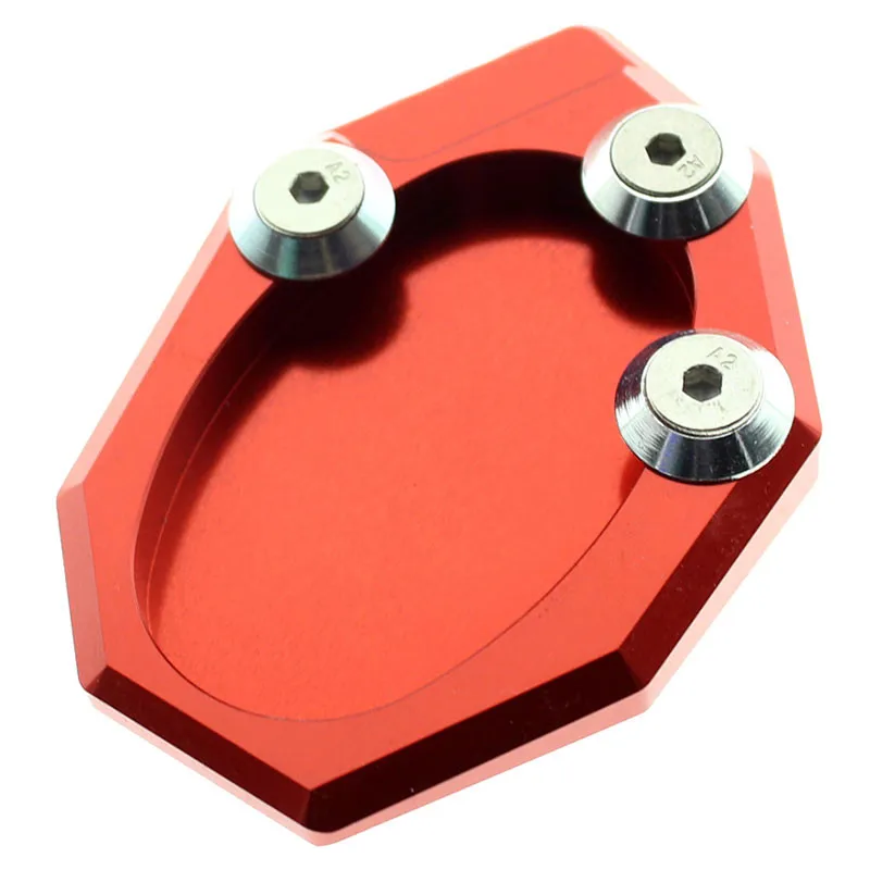 Red FX CNC мотоцикл Kickstand подножка сторона Стенд расширение увеличитель пластина коврик для Kawasaki KLX250 2009- VERSYS 650 2010 - Цвет: Red