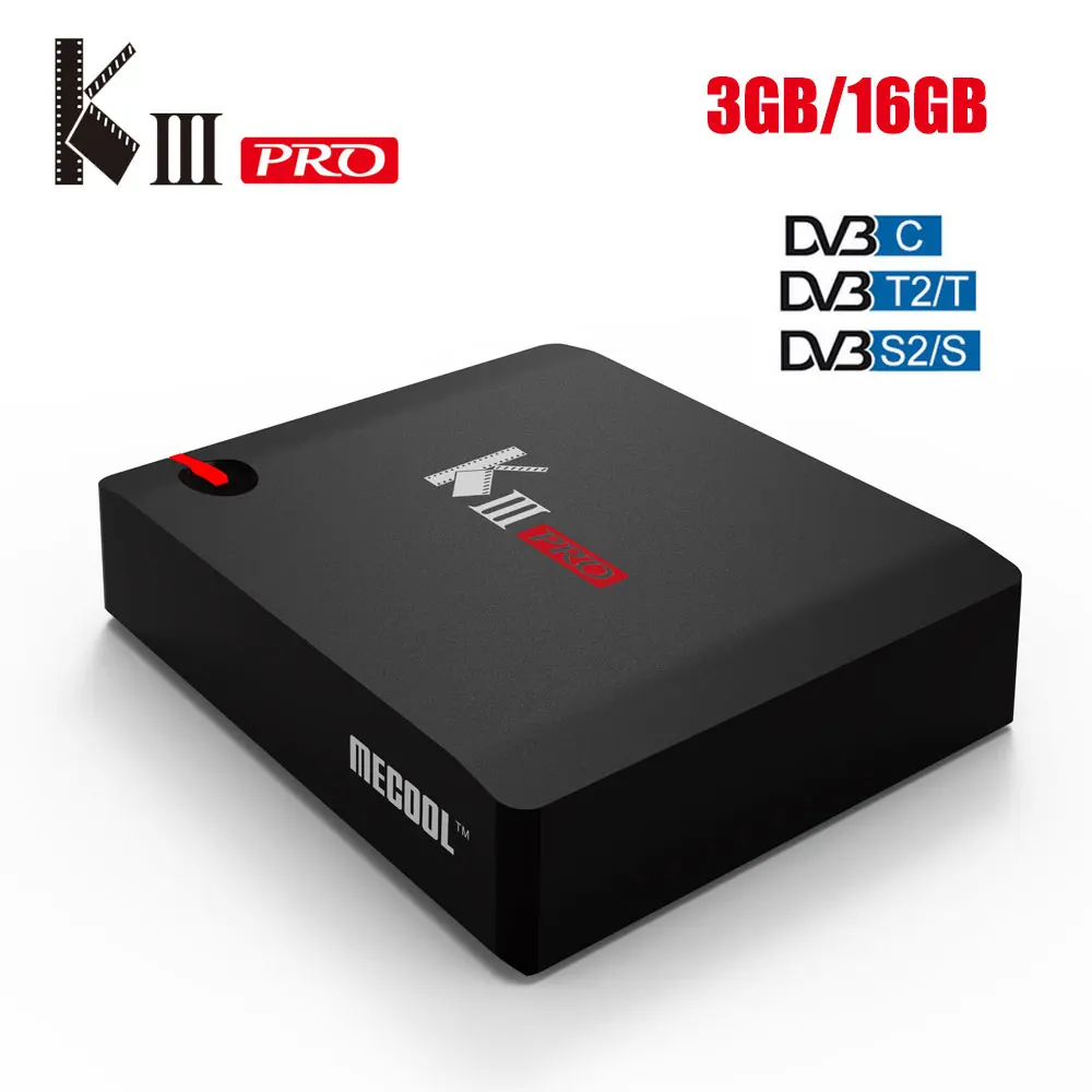 KIII PRO Amlogic S912 3 Гб оперативной памяти 16 встроенной Android 7.1.2 4K смарт ТВ коробка DVB-S2