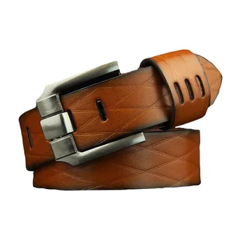 

LEFT ROM 2019 leather luxury strap male belts for men new fashion classice vintage pin buckle men belt High Quality