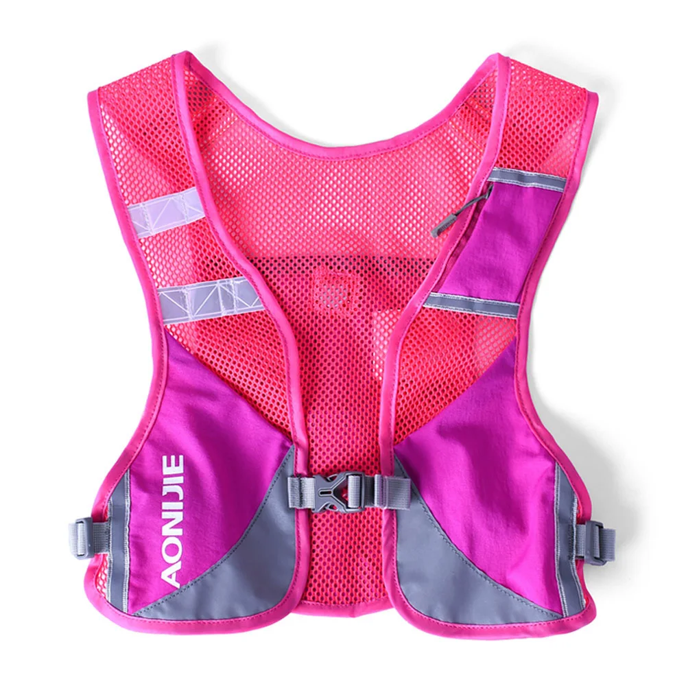 

AONIJIE Reflective Running Vest Backpack Cycling Clothes Sport Water Bottle for Running Women Men Safety Pocket High Visibility