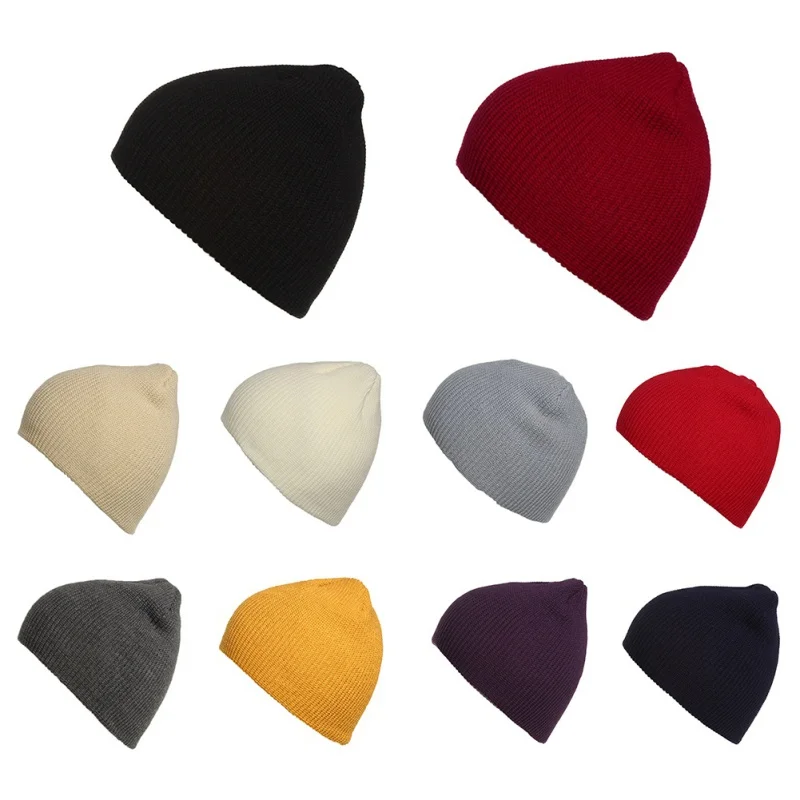 

Top Level Mens Women Beanie Knit Ski Cap Hip Hop Cuffed Blank Color Winter Warm Unisex Running Cap Cotton Hat