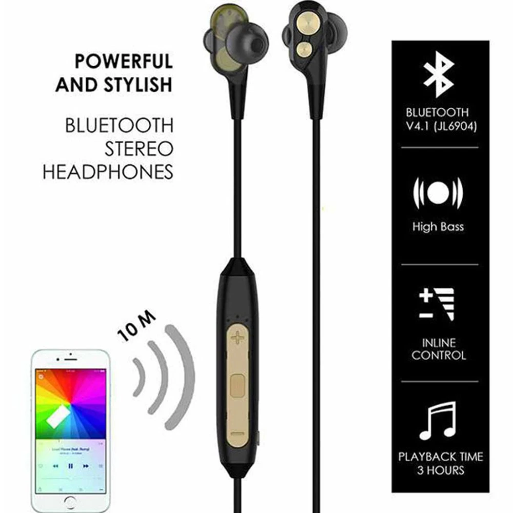 Ptron Bt Boom2 4d Wireless Bluetooth Earphones In Ear Earohones With Mic For All Smartphones For Video Game Mobile Phone Ipod Bluetooth Earphones Headphones Aliexpress