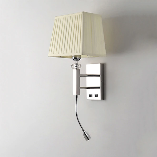 Светодиодный настенный светильник для помещений, прикроватный светильник для спальни, лампа для чтения, современный декоративный тканевый настенный светильник - Цвет абажура: B