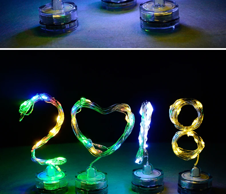 Foxanon LED string Atmosphere Night Light Waterproof  2M Candle table lighting RGB DIY Decoration Wedding Christmas Silver wire10