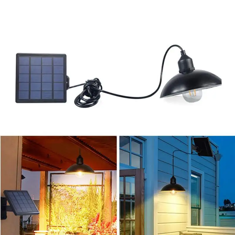 Lâmpada da Estrada do Jardim para Jardim ao ar Calçada da Rua Claite Painel Solar Retro Pendurado Luz Pingente Lustre Livre Quintal Caminho Led 4 Lâmpadas solares