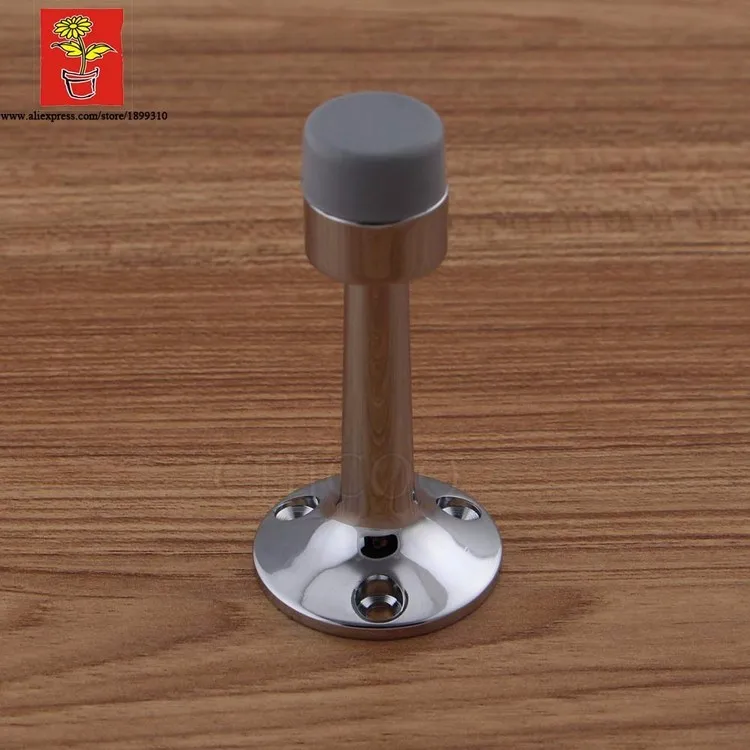 3 дюймовый цинковый сплав полированный хром doorstoppers серый резиновый стопор для двери настенный Doorstops Стекло ограничитель