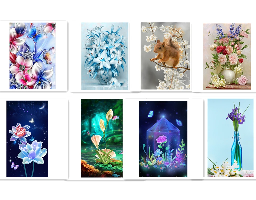 DIY 5D Diamond Painting Kit Full Diamond Butterflies and Flowers Embroidery Rhinestone Cross Stitch Arts Craft Supply for Home Wall Decor 30x40 cm
