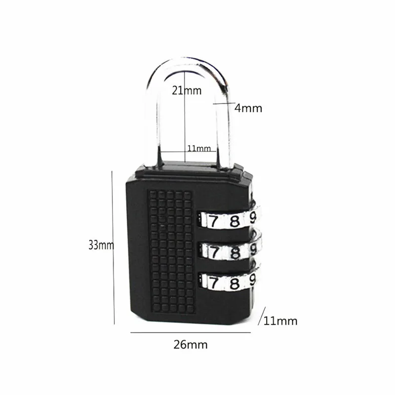 

3 Digit Combination Password Lock Zinc Alloy Security Lock Suitcase Luggage Coded Lock Cupboard Cabinet Locker Padlock