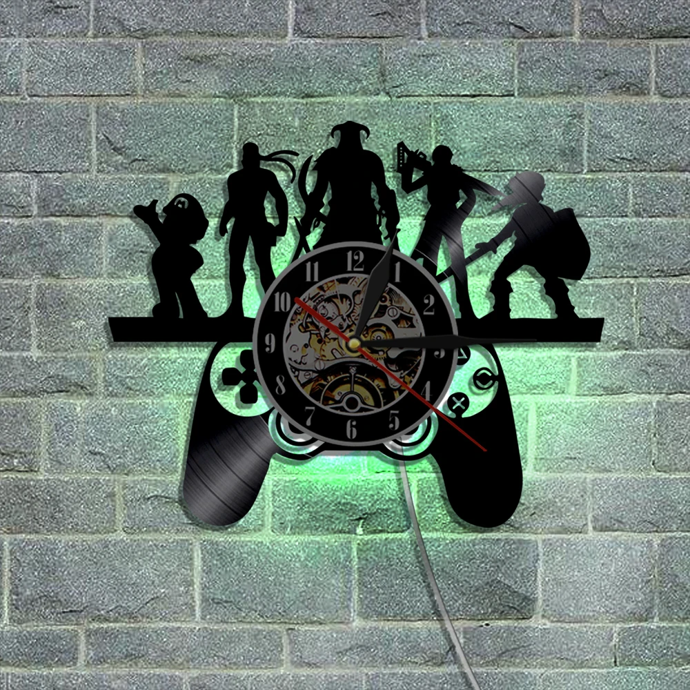 1Piece Gaming Style Vinyl Wall Clock Modern CD Vinyl Record Wall Clock