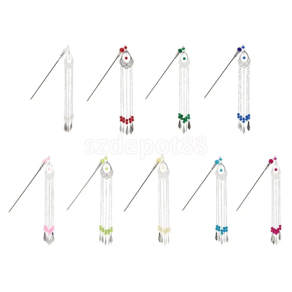 Vintage Chinese Traditional Tassel Hair Stick Shawl Pin Women Hair Accessory