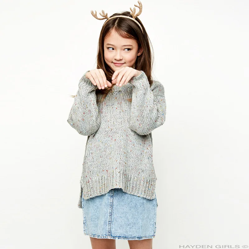 Sweet Girls Christmas Sweater Cute Winter Kids Lurex Knit Sweet Girls Christmas Sweater Cute Winter Kids Lurex Knit