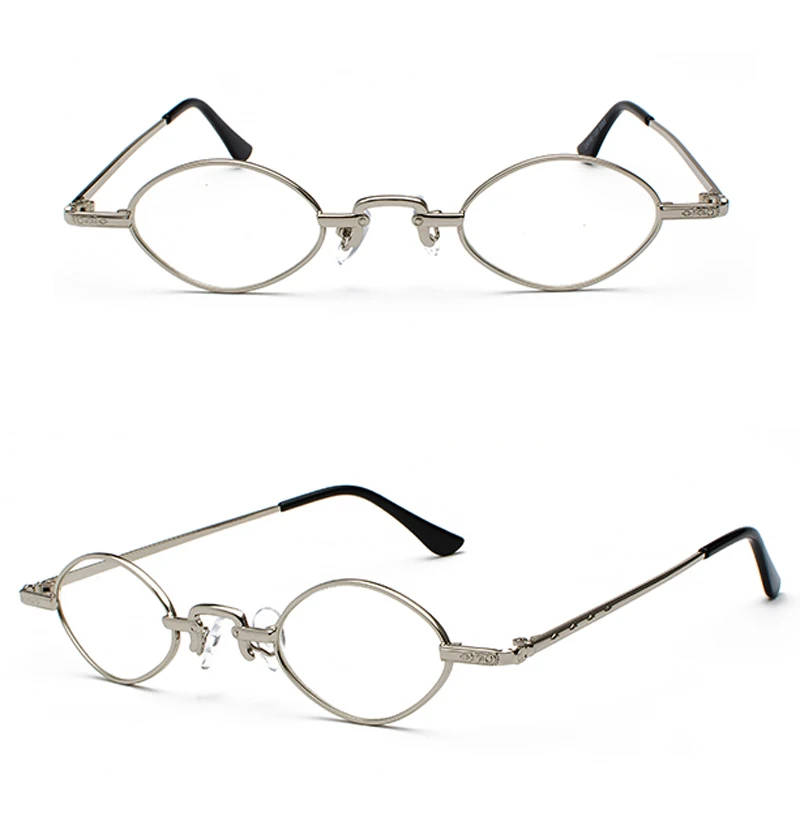 small oval clear lens eye glasses frame detail (3)