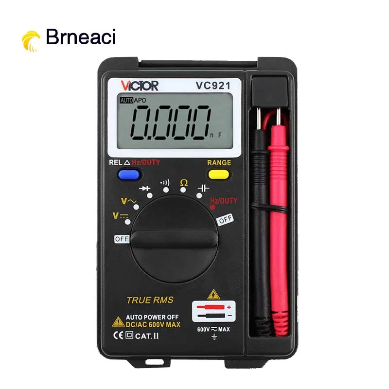 

Brneaci Digital Multimeter Portable Automatic Range Multimeter Mini Pocket Resistor AC&DC Voltmeter Frequency Meter Capacitance