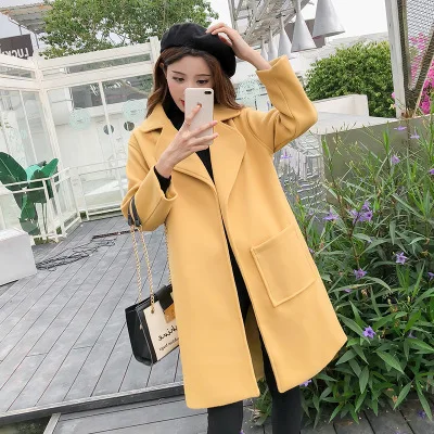 Et Long Automne 2018 1 Mode Nouvelle Manteau coréen D'hiver Femmes Revers De Laine Simple Tendance wPtEBA