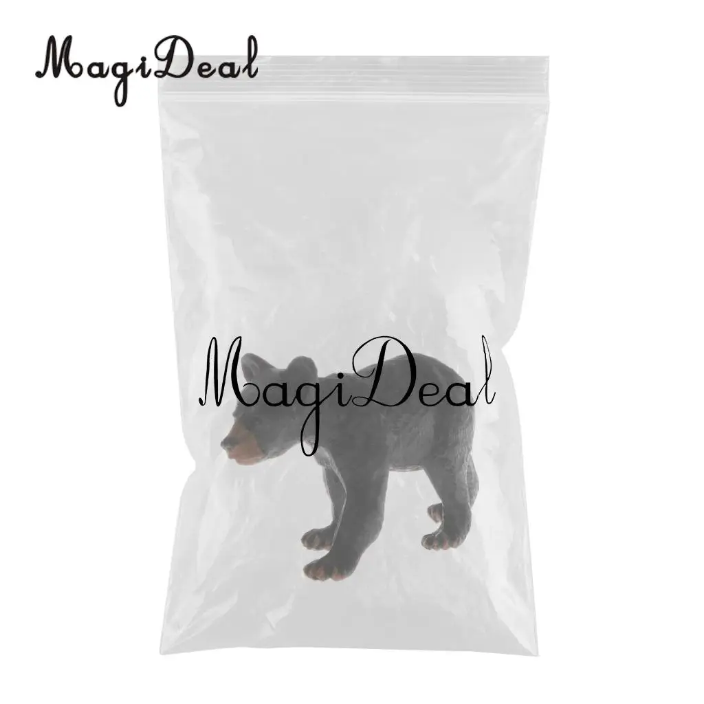 MagiDeal Plastic Animal Model Black Bear Figure Figurine Bonsai Shelf Display Decorations