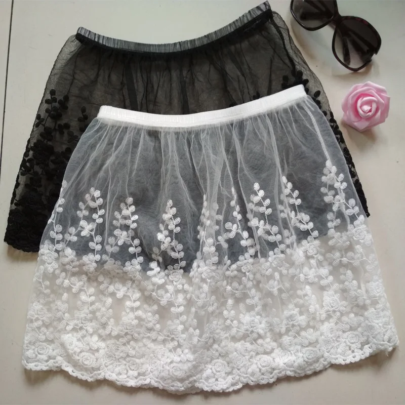 Embroidered Short Lace Women's Half Slips Women Underskirt Female Sexy