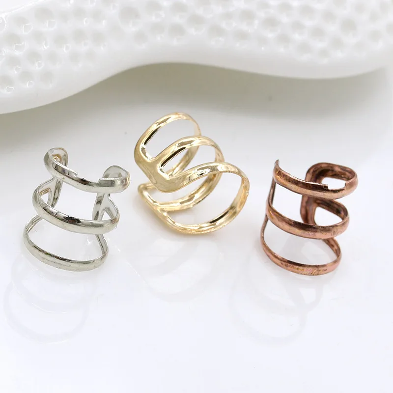 

Popular Painless Flower-Leaf Shape Opal Rhinestone Left Ear Cuff Clip Women Korean-Style U-Shaped Clip-on Ear Cuff European And