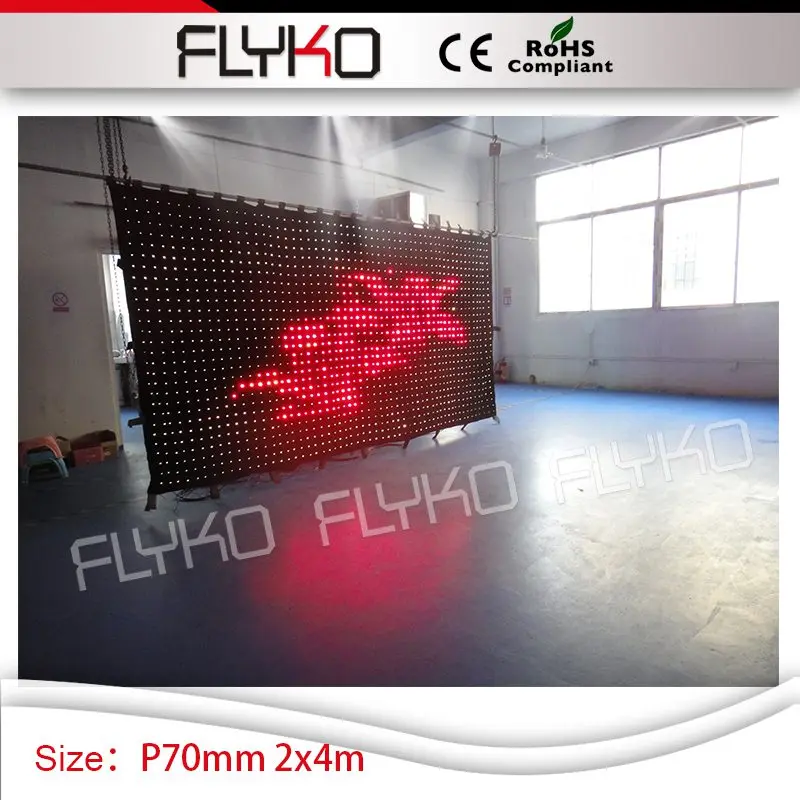 

2Mx4M led spacing backdrop high brightness PH7 flexible led video curtain wall