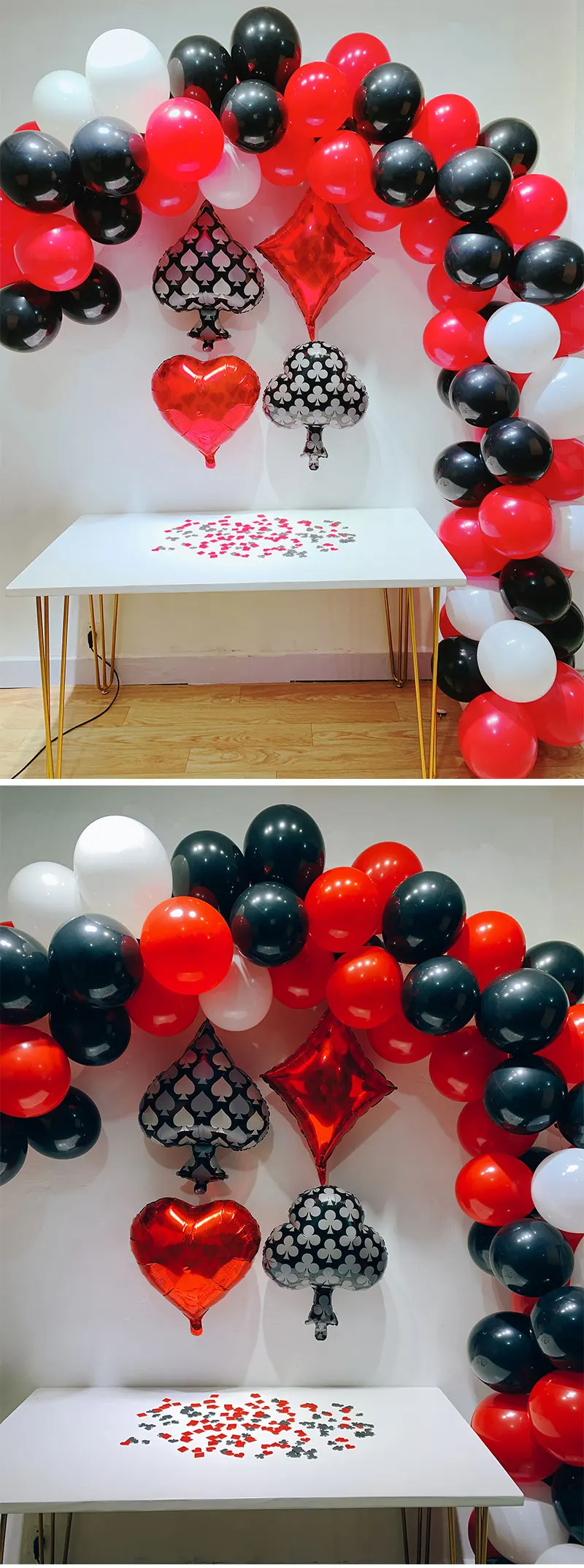 Casino Party Decorations Red Black White Mylar Balloons For Las