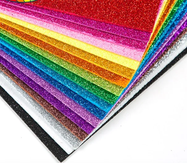 

10Sheets Glitter Foam Paper Sparkles Paper for Children's Craft Activities DIY Cutters Flash Gold Handcraft Foam Paper Sheets