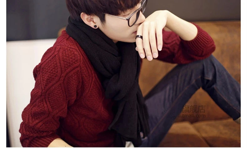 2022 New Arrived Brand Men Scarf Knit Spring Winter Scarves Long Size Male Warmer Women's Solid Color Wool Bufanda wool scarf mens