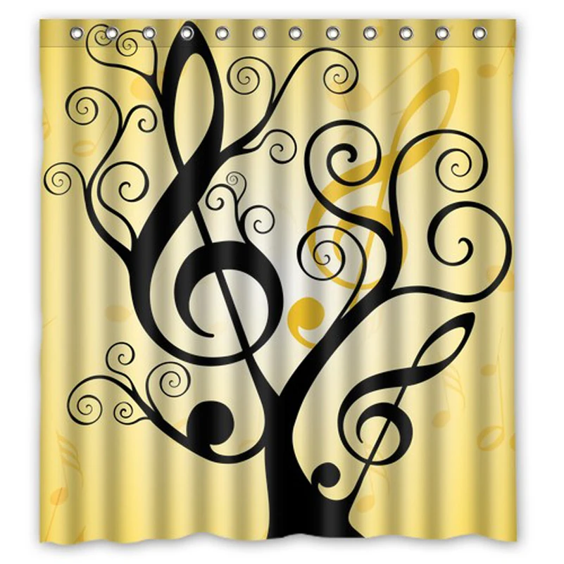 Artist Music Note Tree Custom Made Shower Curtain Bath Bathroom
