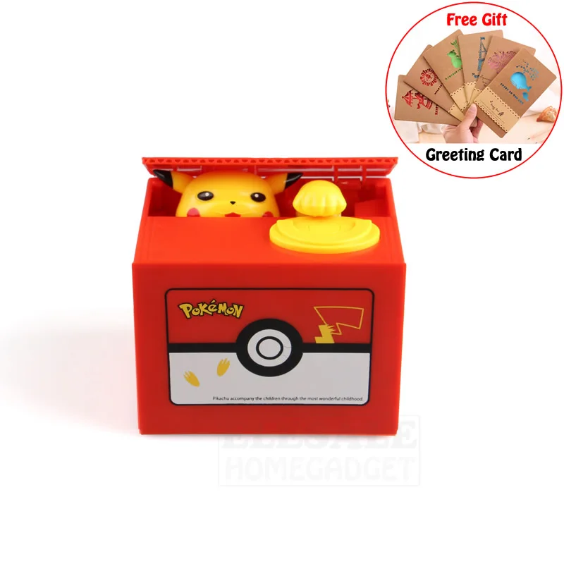 Скидка Высокое качество Электронная коробка для денег Покемон Пикачу Копилка красть монеты автоматически для детей друг день рождения Рождествен...