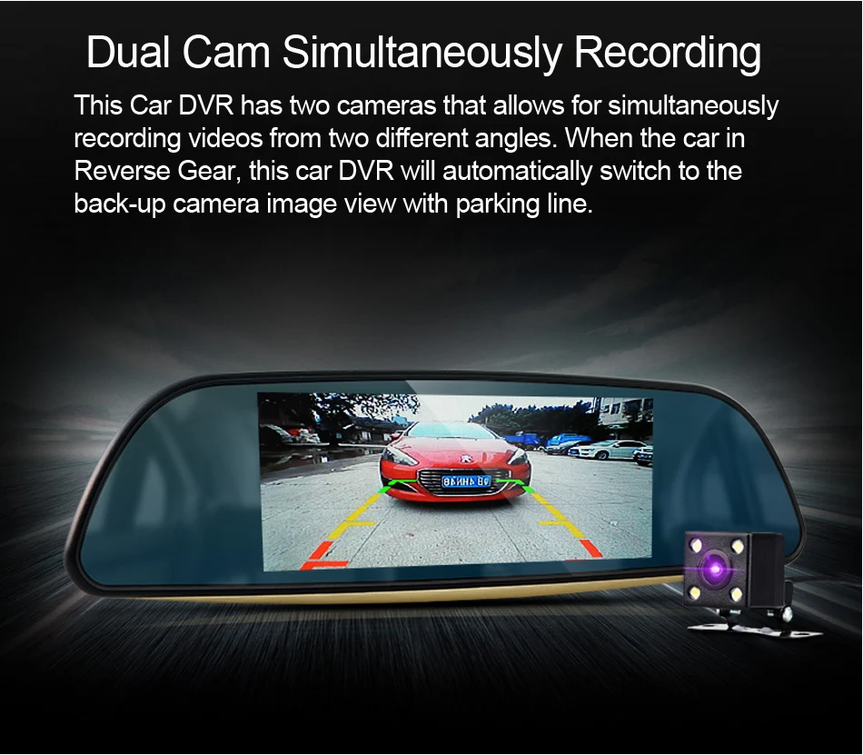 Автомобильный видеорегистратор ANSTAR 3G с двумя объективами заднего вида, gps, Bluetooth, зеркальный видеорегистратор, 7 дюймов, FHD 1080 P, автомобильные видеорегистраторы, Android 5,0, видеорегистратор
