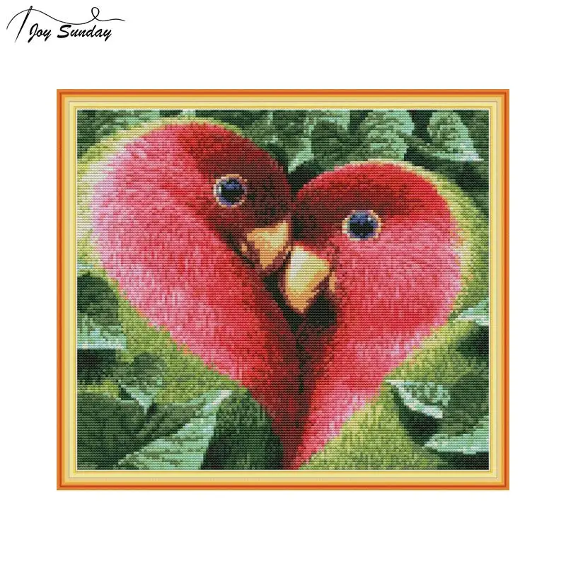 

Joy Sunday Love Bird New Cross Stitch Kits Full Needlework Embroidery on Canvas DMC DIY Counted Cross Stitch Printed Aida Fabric