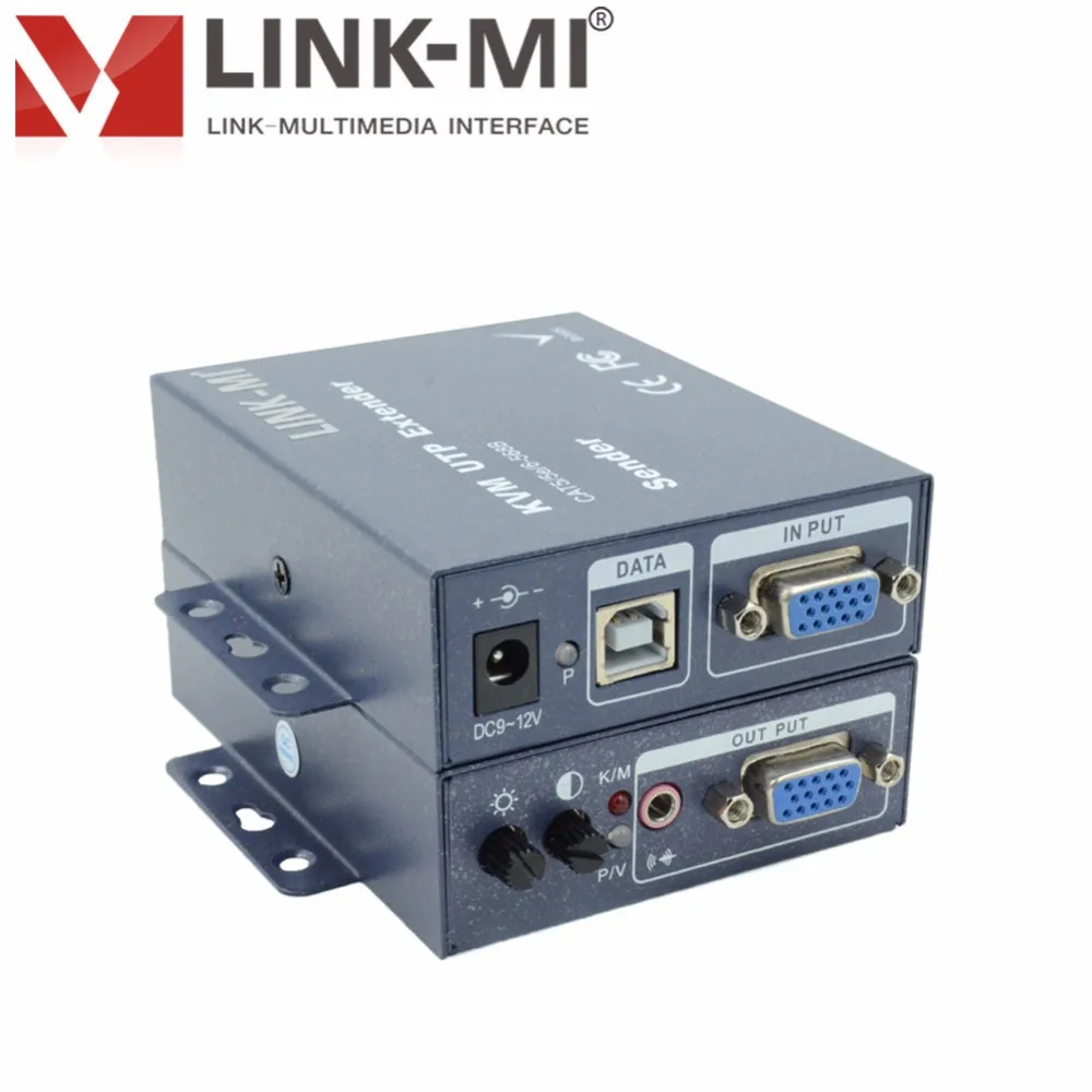 LINK-MI 100 м в режиме реального времени USB KVM удлинитель отправителя и приемника через один Cat5e/6 кабель Поддержка локальной/удаленной клавиатуры и мыши