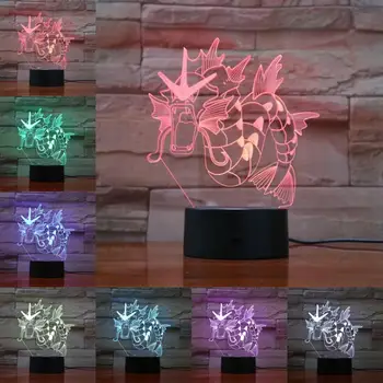 

New Cartoon 3D Lamp Pokemon Game Figures Gyarados Night Light LED Bulb Multicolor Children's Gift Kid Toy Holiday Gadgets Figura