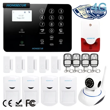 

HOMSECUR Wireless&wired 4G LCD Home Security Pet-Immune/Friendly Alarm System
