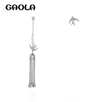 

GAOLA Cute Animal Luxury Shiny Pave Micro Pave Setting Cubic Zirconia Swallow Dangle Earrings