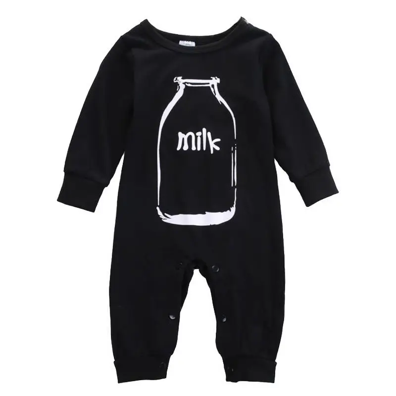 Комбинезон унисекс для новорожденных и маленьких мальчиков и девочек, повседневная одежда, комбинезон для сна, комплект из одного предмета - Цвет: Черный