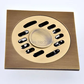 

Bathroom Accessory / Antique Brass Bathroom Floor Square Shape Shower Drain lhr084