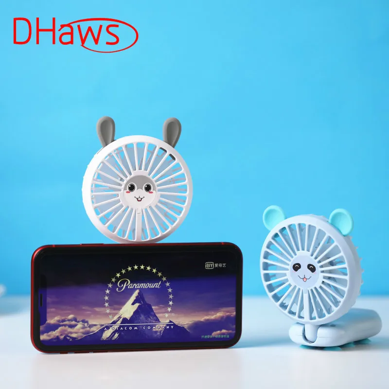

DHaws New Creative Mini Cartoon Fan Foldable Handheld USB Electric Mini Hand Portable Game Small Fan Mobile Phone Fan with Light