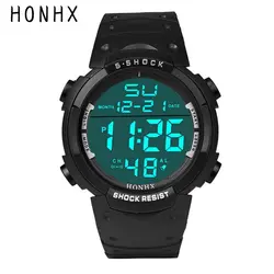 Honhx цифровые часы Мужские лучший бренд ЖК-Электронные наручные часы Мальчикам Мужчинам секундомер Дата Резина Спорт часы Relogio masculino # Z