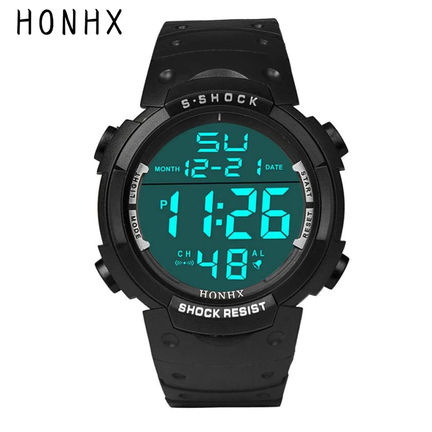 

Digital Watches Mens Top Brand Lcd Electronic Wrist Watch Boys Men Stopwatch Date Rubber Sports Clock Relogio Masculino #LR1