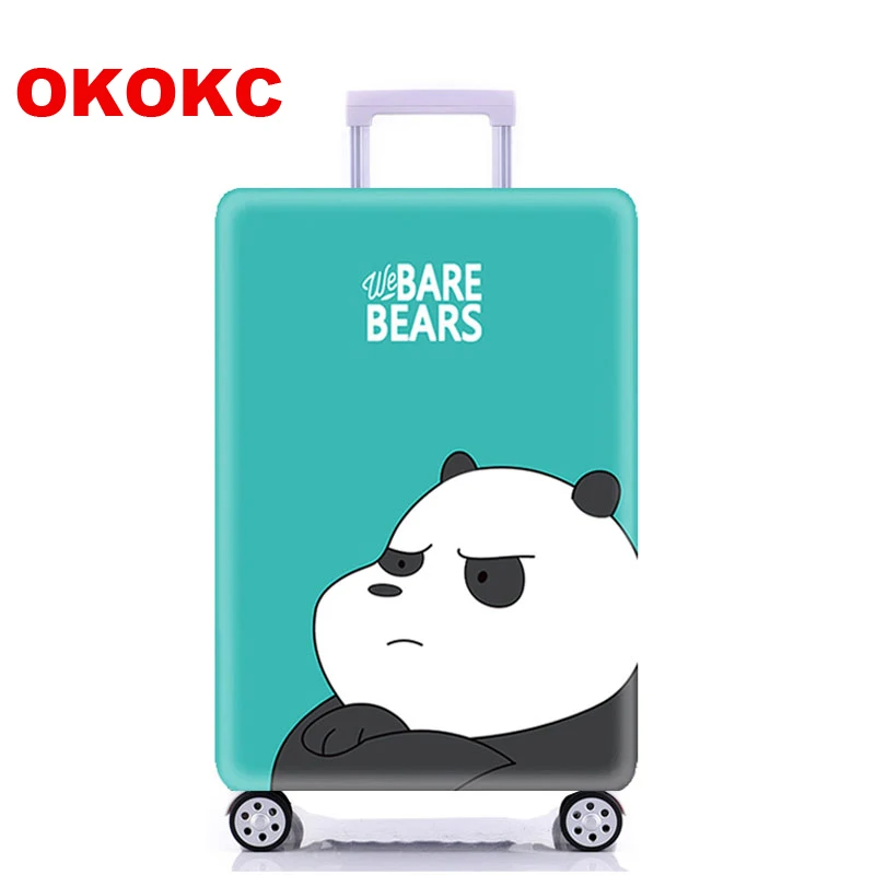 OKOKC Эластичные Носки с рисунком медведя из мультика Чемодан Дорожный Чехол Аксессуары для 18-32 ''чемодан защитную крышку толстый чемодан