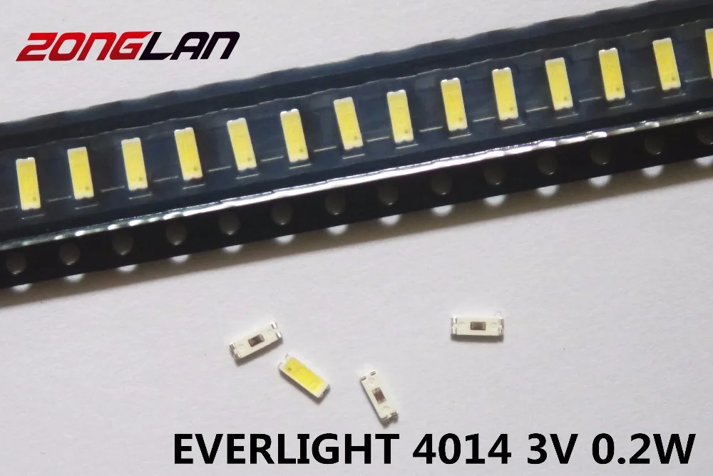 EVERLIGHT 200 шт./лот для технического обслуживания LED LCD TV Подсветка лампа SMD светодиоды 3V 4014 60MA холодный белый светодиод|Подвесные лампочки| | АлиЭкспресс