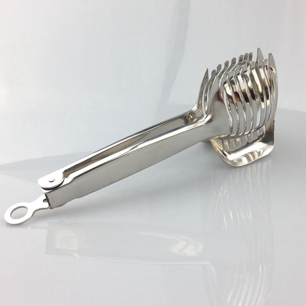 Stainless Steel Tomato Onion Lime Holder Slicer Fruit Food Cutter Stand