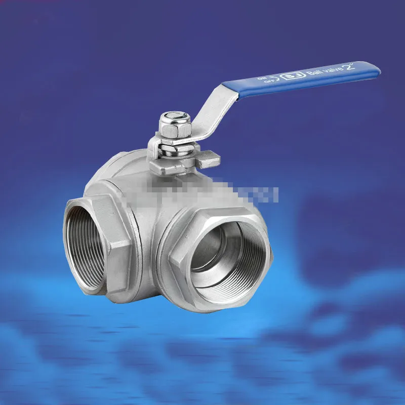 

DN50 2" 3 Way Female BSP SS304 Stainless Steel Type T or L Port Mountin Pad Ball Valve Vinyl Handle WOG1000