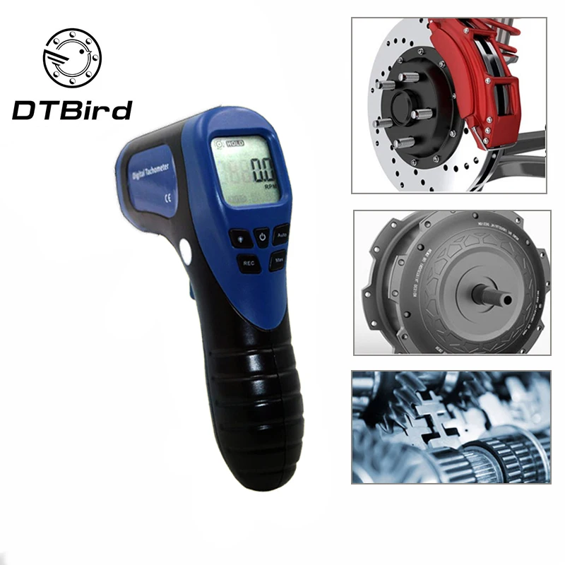 

Profession Tachometer Digital LCD Tachometer Laser Non-Contact Tach Range 2.5-99999RPM Motor Speed Meter and 1pc Reflective Tape